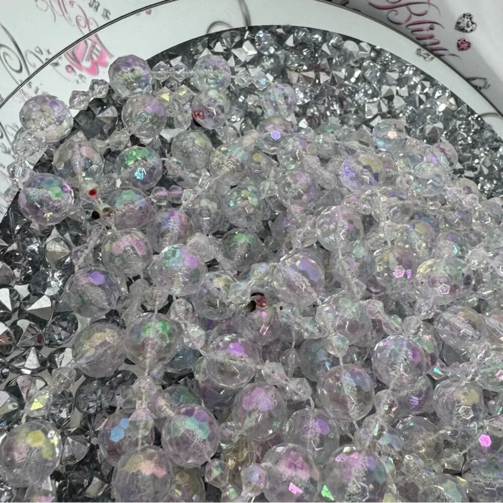 Crystal Beaded Garland 3 strings worth decor crystal shimmer holographic elegant